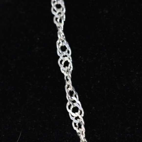 Like New Sterling Silver wavy double links Chain Necklace 24" 7.5mm - Picture 2 of 4